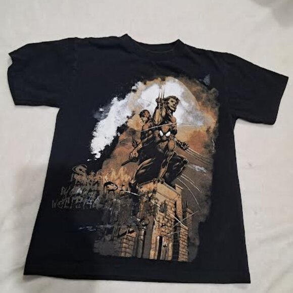 Marvel Heroes Graphic Tee | Boys Size 12/14 | Spider-Man Wolverine Daredevil - Picture 1 of 5